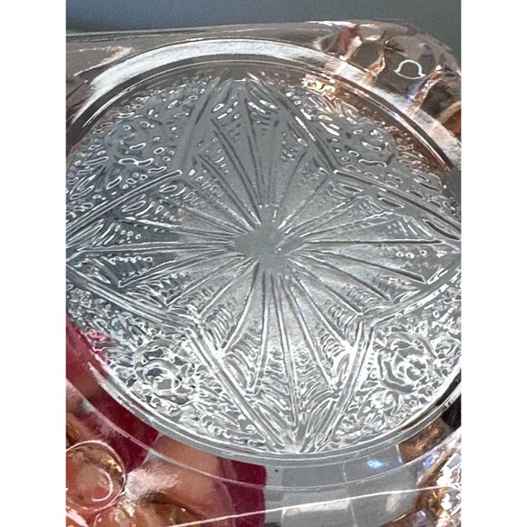 Vintage Pink Depression Adam Glass Starburst Design Ashtray Jeannette Art Deco - Picture 2 of 3